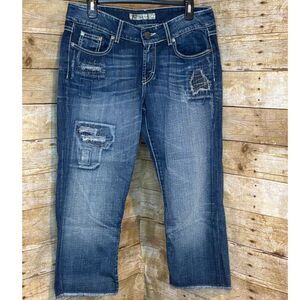 BKE STRETCH DISTRESSED PATCHWORK FRAYED EVERYDAY WEAR CASUAL COASTAL SIZE 30